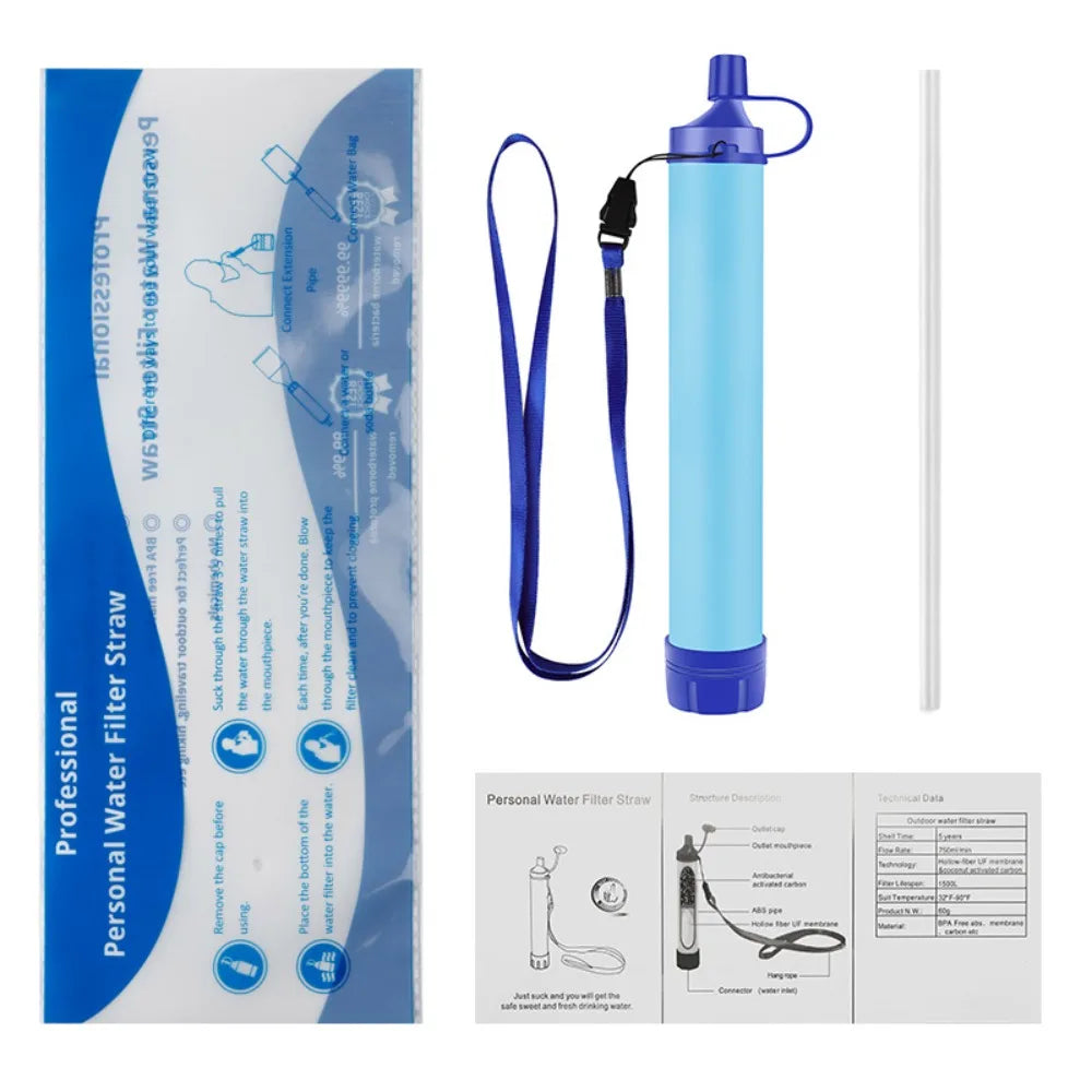 Mini Mini Water Filter Straw Straw Purifier Purification Water Filter Survival Portable Drinking Water Filtering Straw Camping