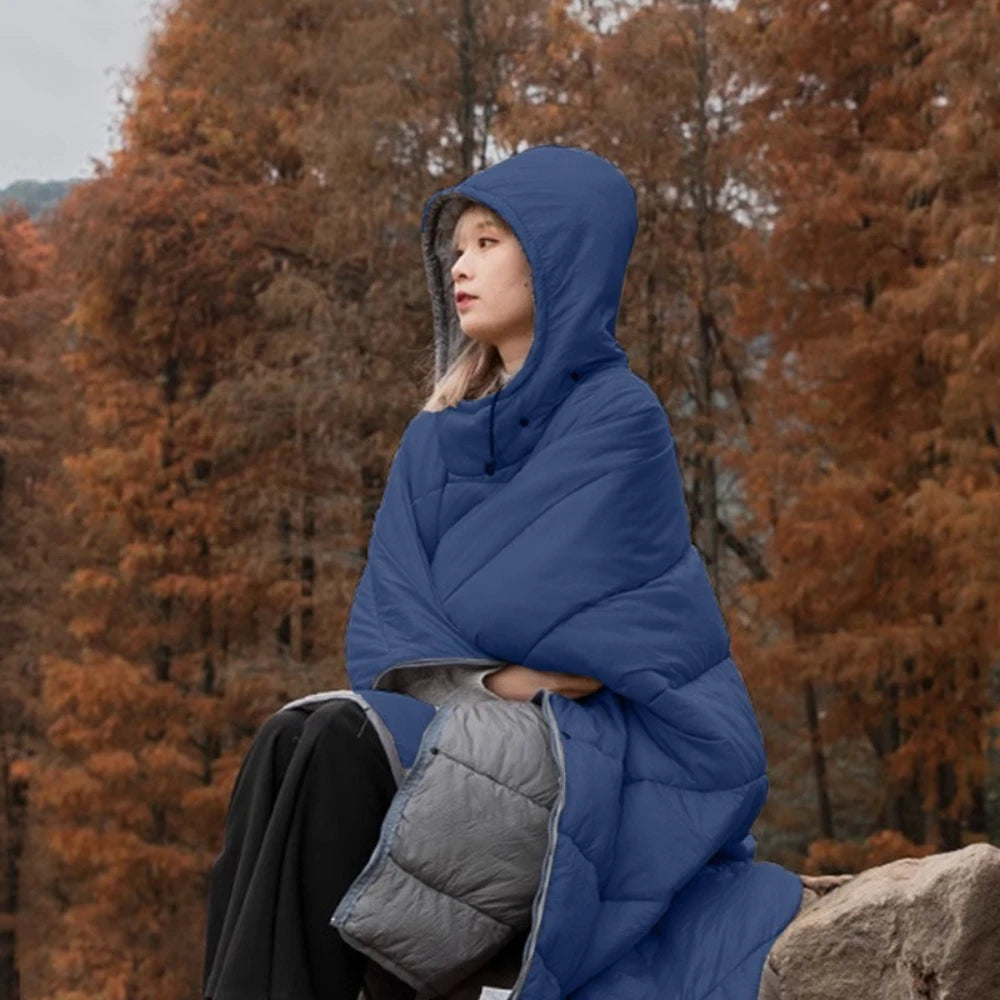 Outdoor Sleeping Bag Coat Winter Waterproof Warm Wearable Poncho Convertible into a Blanket for Camping and Backpacking Hiking