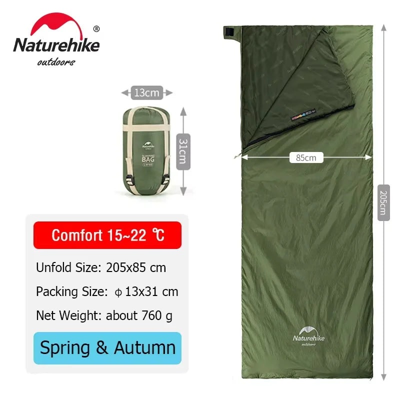 Naturehike LW180 Ultralight Cotton Sleeping Bag – Compact 3-Season Waterproof Sleeping Bag for Hiking & Camping | Hike This Supply