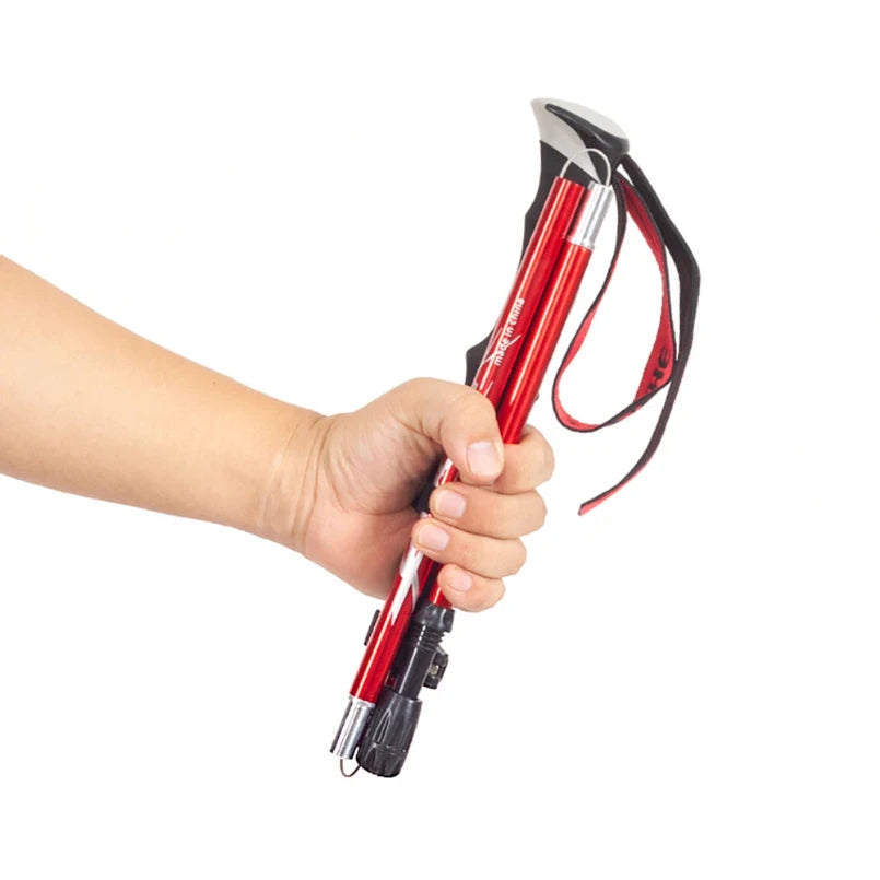 Ultra Lightweight Collapsible Trekking Pole Five-Fold Walking Stick for Hiking Camping Backpacking Aluminum Alloy Trekking Pole