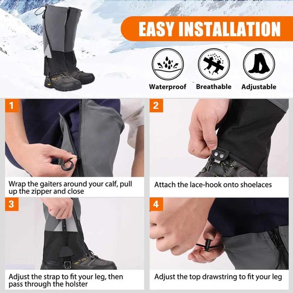Outdoor Travel Leg Warmers Hiking Leg Gaiter Waterproof Legging Shoes Hunt Climbing Camping Tourist Snow Foot Cover Protection