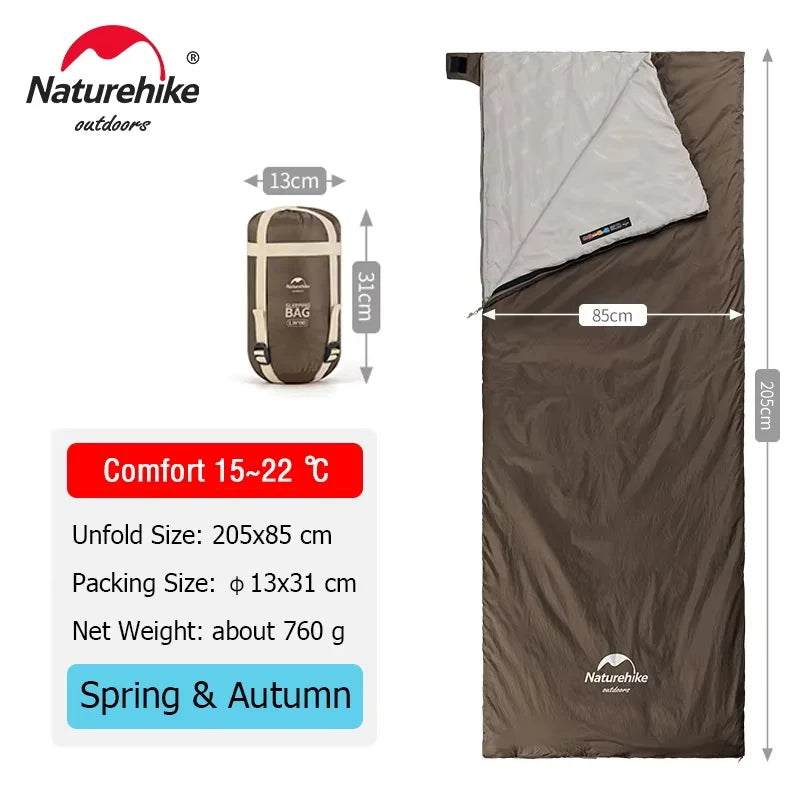 Naturehike LW180 Ultralight Cotton Sleeping Bag – Compact 3-Season Waterproof Sleeping Bag for Hiking & Camping | Hike This Supply