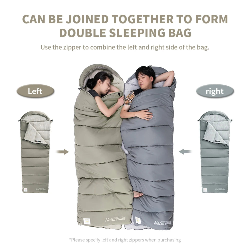 Naturehike M-Series Sleeping Bags – M180/M300/M400 Lightweight, Double & Winter-Ready Sleeping Bags for Spring & Autumn Camping | Hike This Supply
