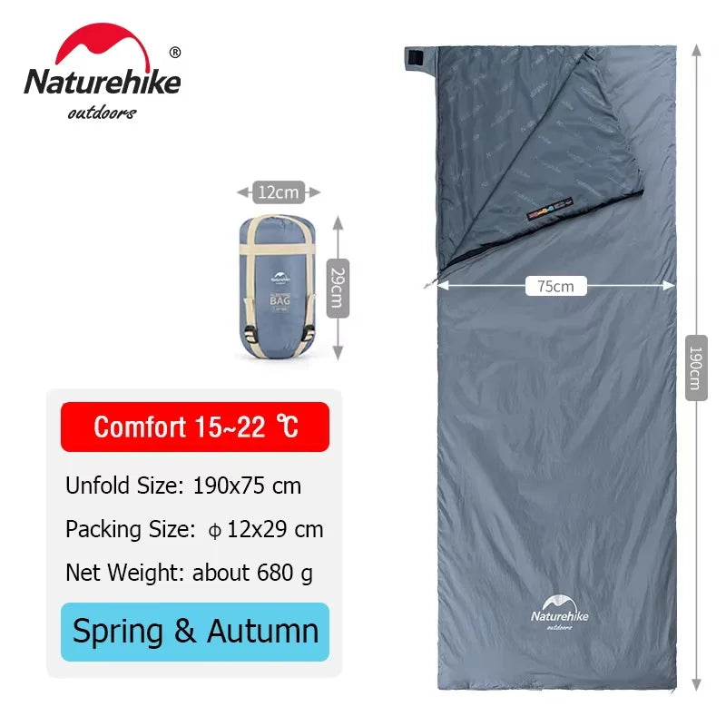 Naturehike LW180 Ultralight Cotton Sleeping Bag – Compact 3-Season Waterproof Sleeping Bag for Hiking & Camping | Hike This Supply