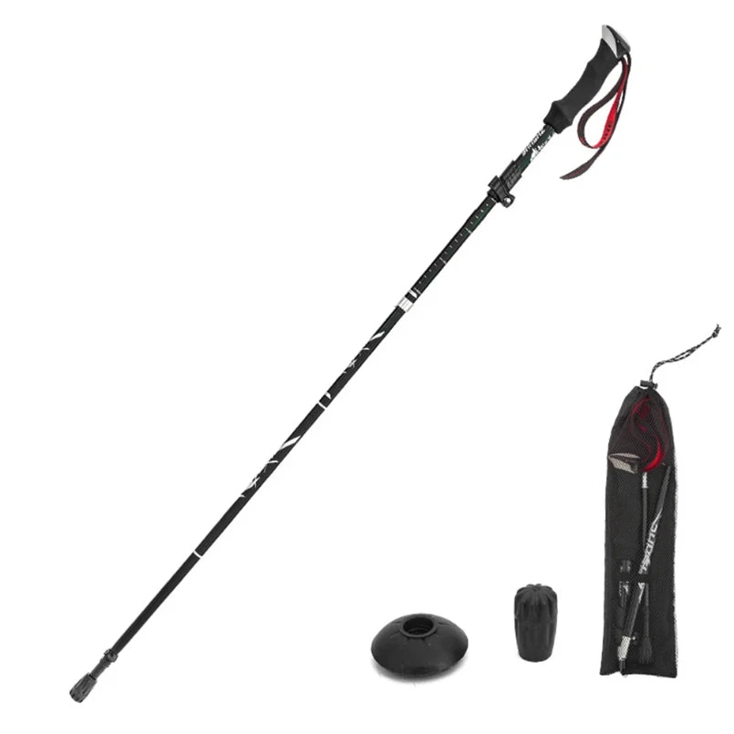 Ultra Lightweight Collapsible Trekking Pole Five-Fold Walking Stick for Hiking Camping Backpacking Aluminum Alloy Trekking Pole