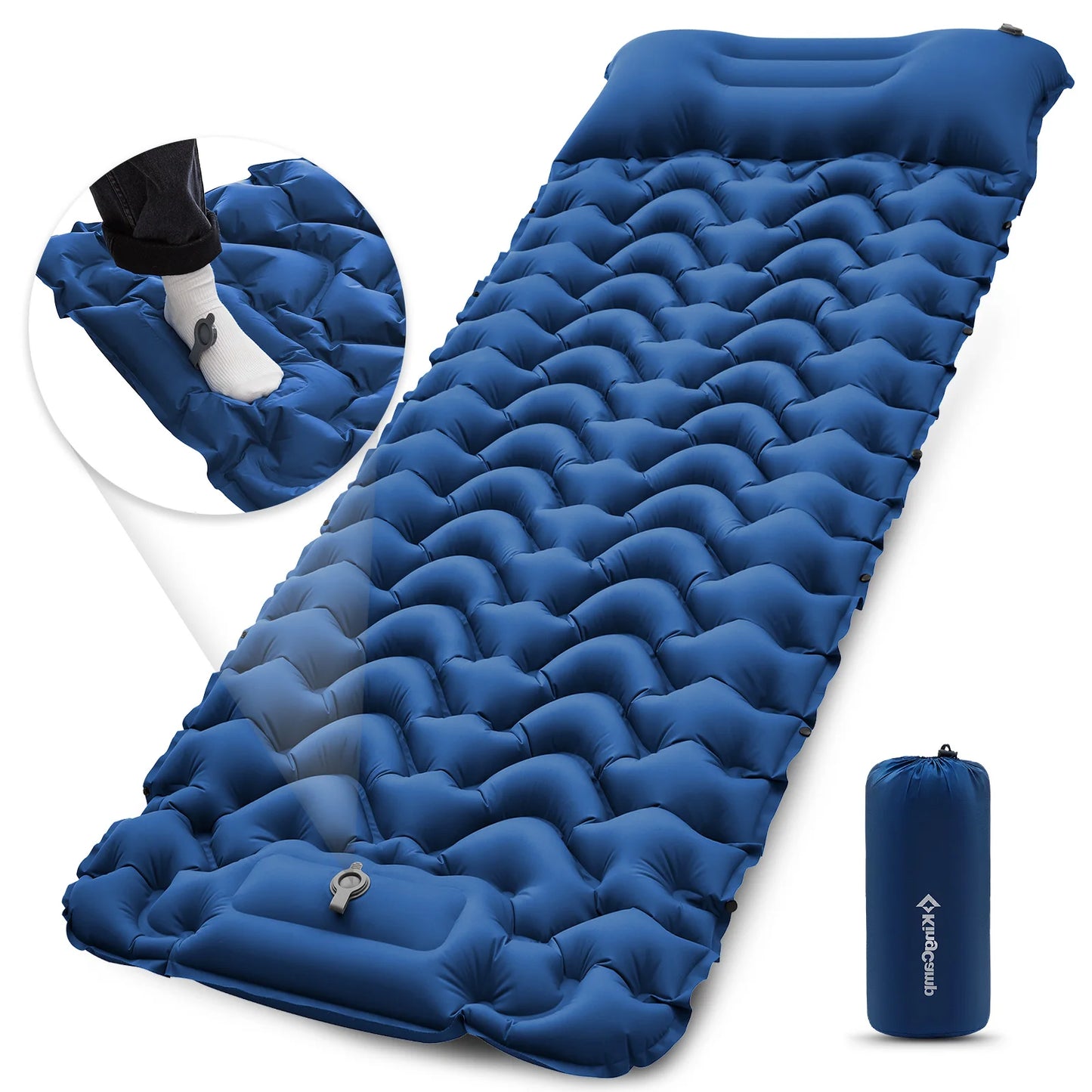Self-Inflating Camping Sleeping Pad with Built-In Pillow & Foot Pump – Ultralight Waterproof Mat for Hiking & Backpacking | Hike This Supply