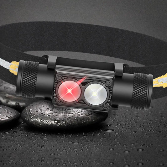 USB-C Rechargeable Mini LED Headlamp – White & Red Light Modes, IP66 Waterproof, 150M Beam Range | Hike This Supply
