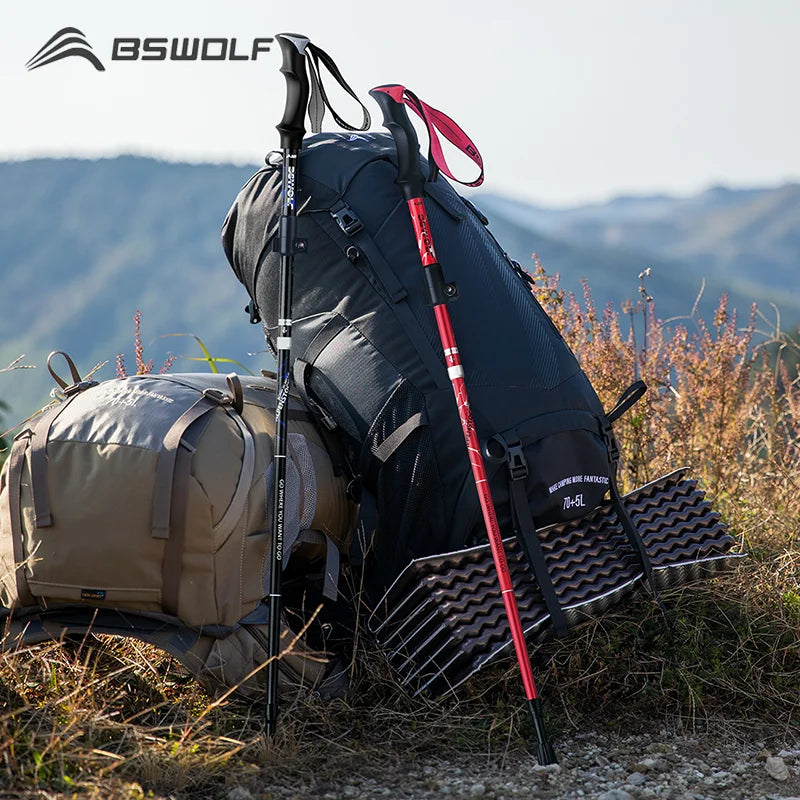 2Pcs Ultralight Trekking Poles Walking Sticks Hiking Canes Folding Aluminum Walking Pole Nodic Walking Sticks