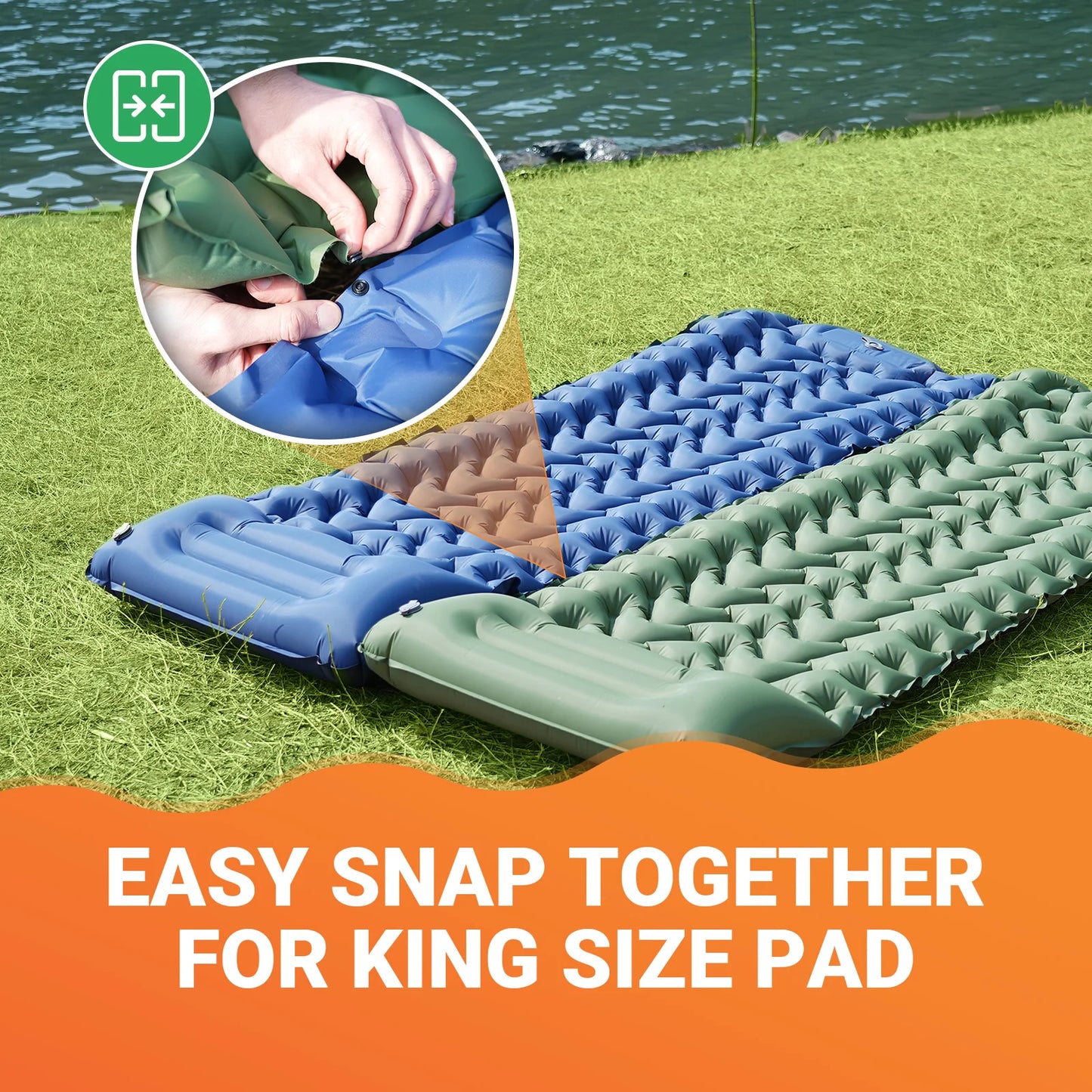 Self-Inflating Camping Sleeping Pad with Built-In Pillow & Foot Pump – Ultralight Waterproof Mat for Hiking & Backpacking | Hike This Supply