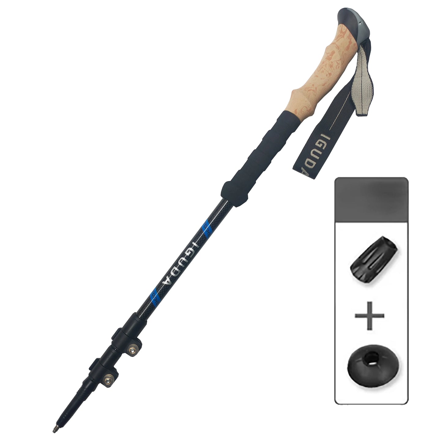 Trekking Poles Carbon Fiber Collapsible Telescopic Sticks Lightweight Walking Hiking Stick Climbing Stick Telescopic Cane