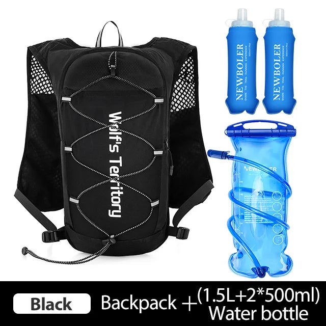 Outdoor Trail Running Ultralight Backpack Running Hydration Vest Breathable Marathon Running Backpack Water Bottle
