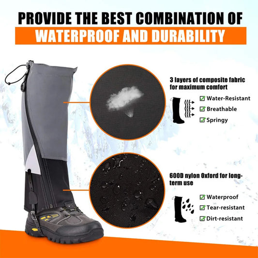 Outdoor Travel Leg Warmers Hiking Leg Gaiter Waterproof Legging Shoes Hunt Climbing Camping Tourist Snow Foot Cover Protection
