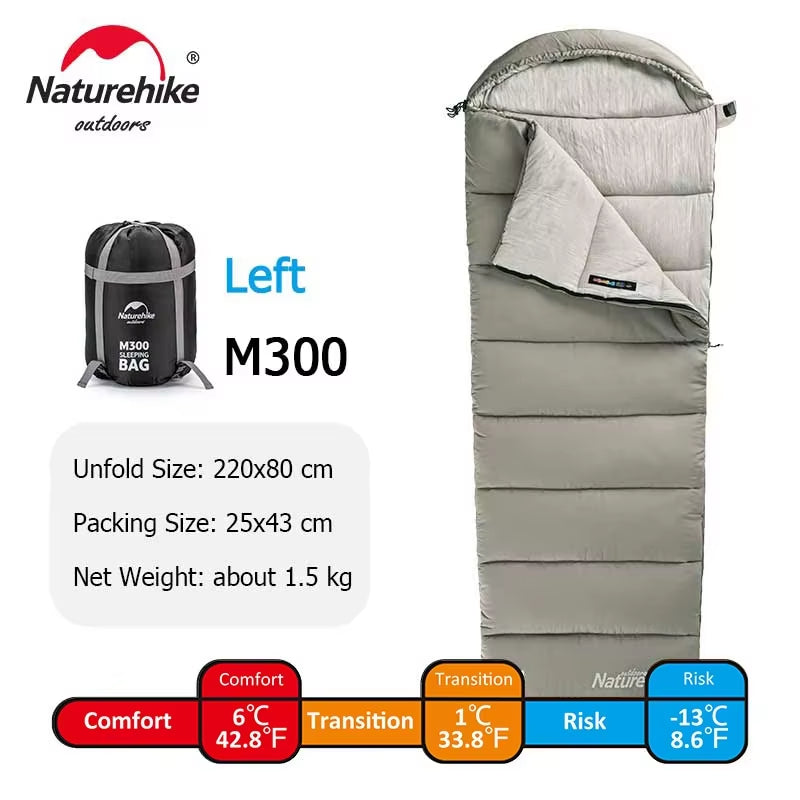 Naturehike M-Series Sleeping Bags – M180/M300/M400 Lightweight, Double & Winter-Ready Sleeping Bags for Spring & Autumn Camping | Hike This Supply