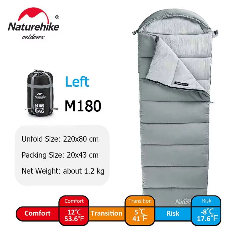 Naturehike M-Series Sleeping Bags – M180/M300/M400 Lightweight, Double & Winter-Ready Sleeping Bags for Spring & Autumn Camping | Hike This Supply