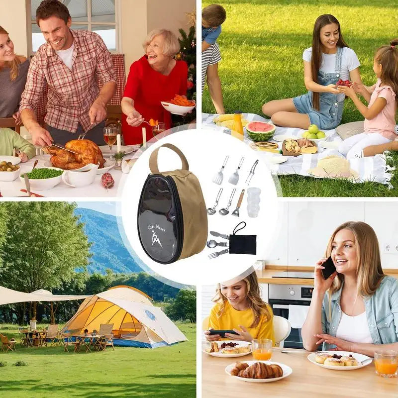 11-Piece Camping Kitchen Set – Portable Cooking Utensils with Organizer Bag for Outdoor Cooking, BBQ & Picnic| Hike This Supply