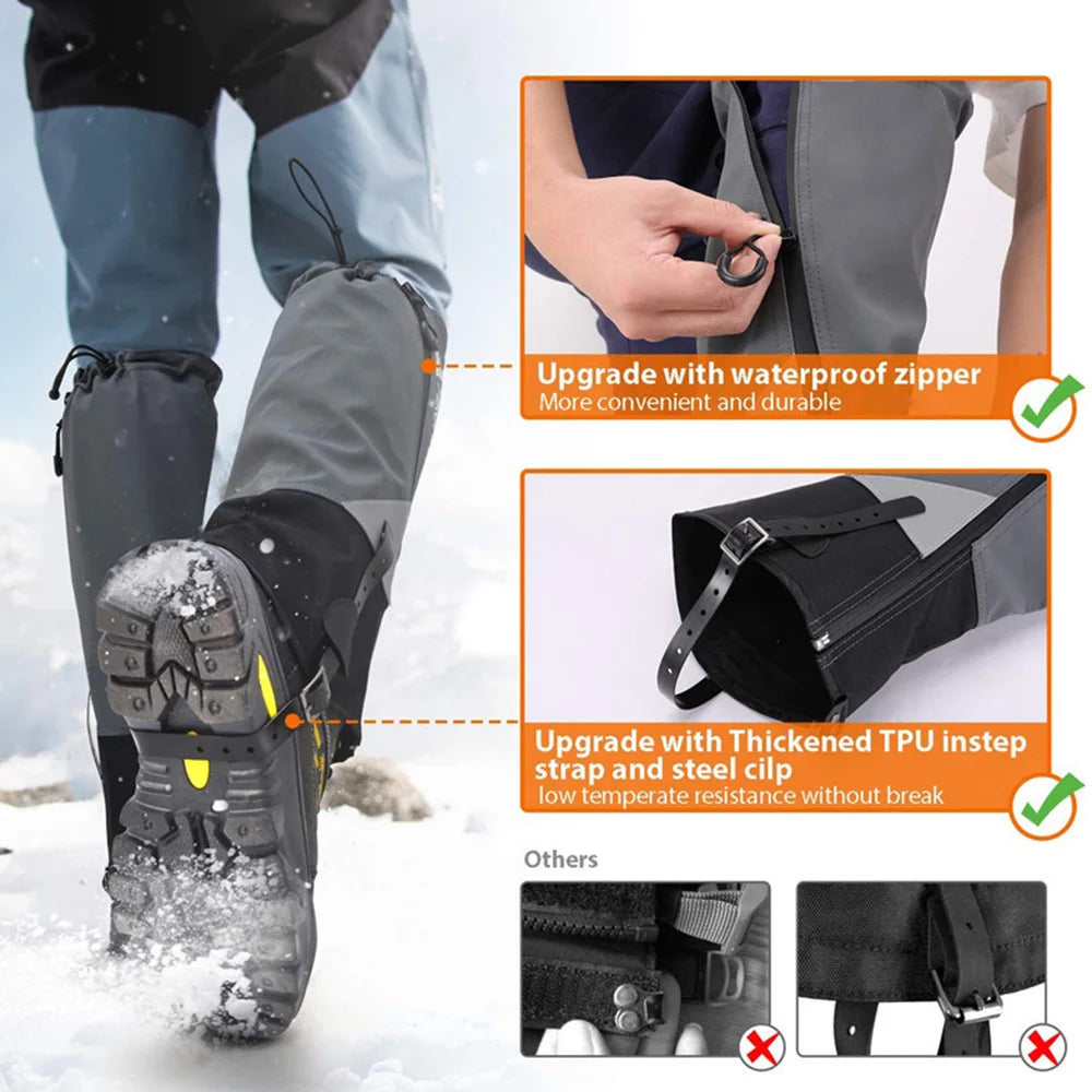 Outdoor Travel Leg Warmers Hiking Leg Gaiter Waterproof Legging Shoes Hunt Climbing Camping Tourist Snow Foot Cover Protection