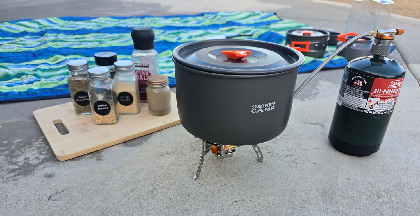 11-Piece Camping Cookware Mess Kit – Non-Stick Backpacking Pots & Pans Set with Stove & Utensils