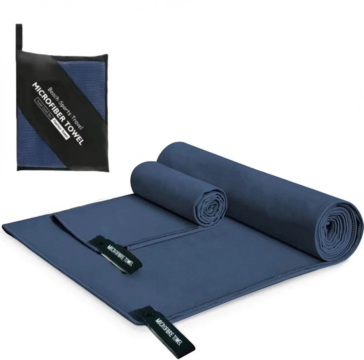Beach Towel Sports Microfiber Quick Dry Pocket Towel Portable Ultralight Absorbent Towel for Swimming Pool Gym Fitness Yoga
