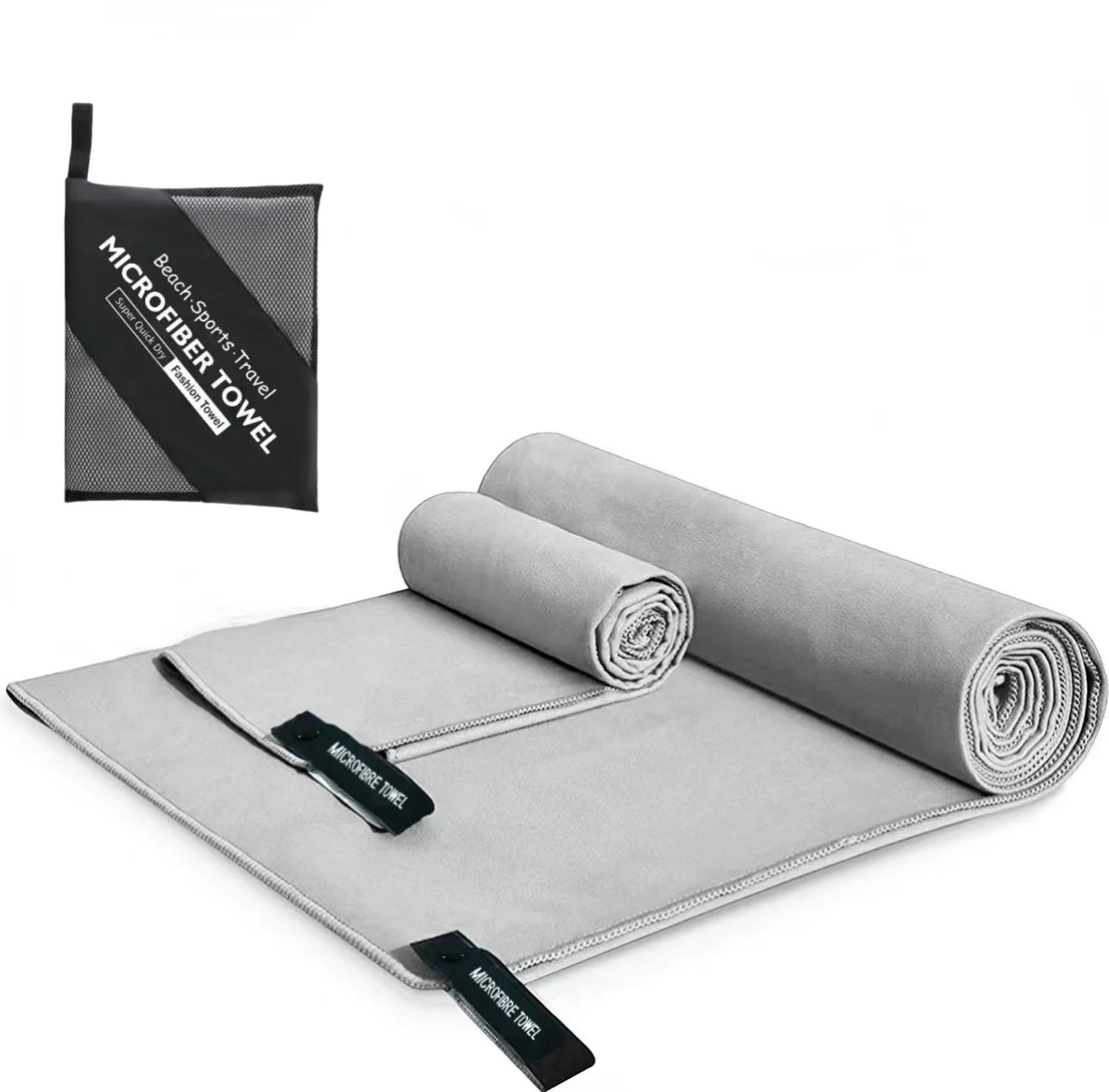Beach Towel Sports Microfiber Quick Dry Pocket Towel Portable Ultralight Absorbent Towel for Swimming Pool Gym Fitness Yoga