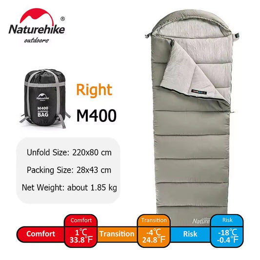 Naturehike M-Series Sleeping Bags – M180/M300/M400 Lightweight, Double & Winter-Ready Sleeping Bags for Spring & Autumn Camping | Hike This Supply