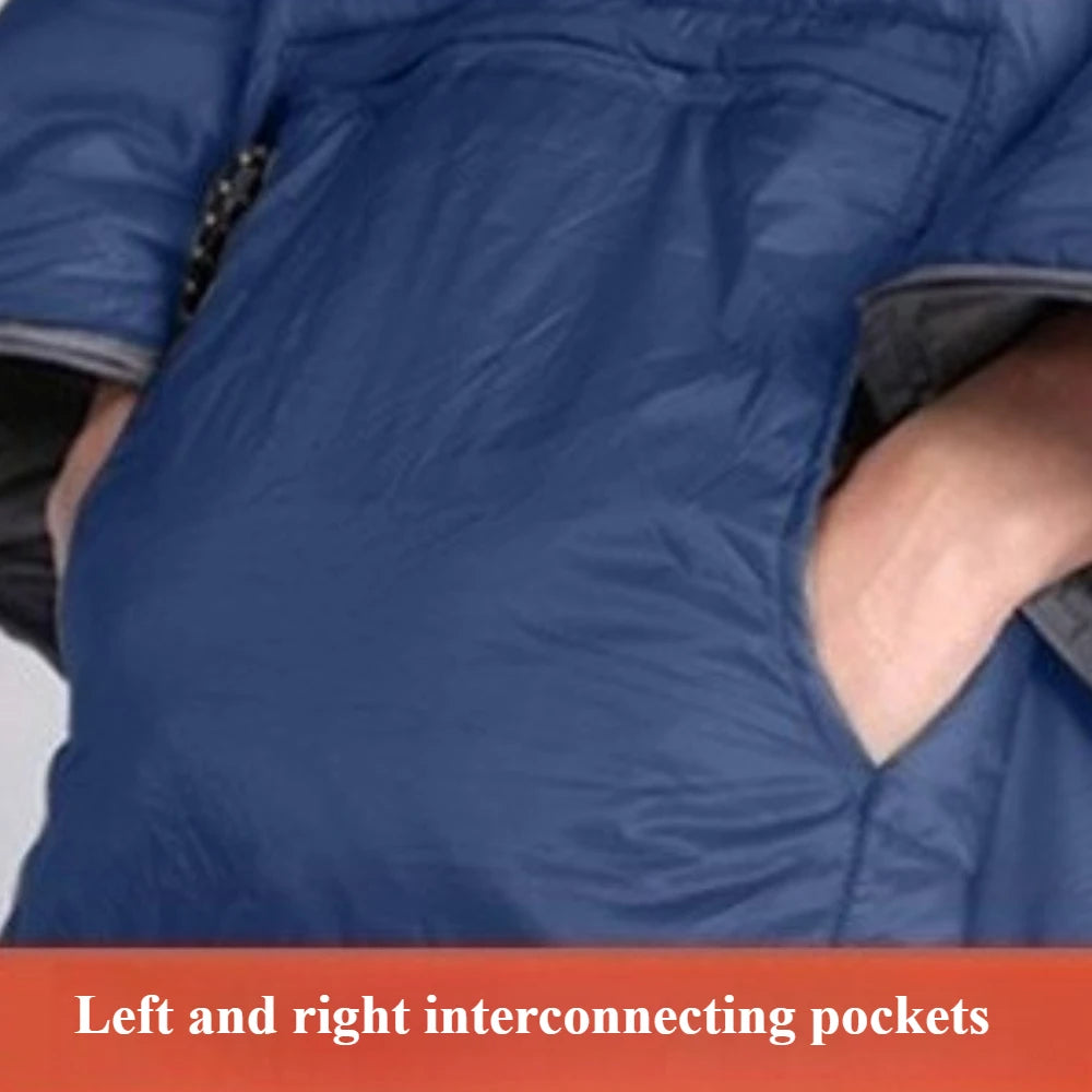 Outdoor Sleeping Bag Coat Winter Waterproof Warm Wearable Poncho Convertible into a Blanket for Camping and Backpacking Hiking