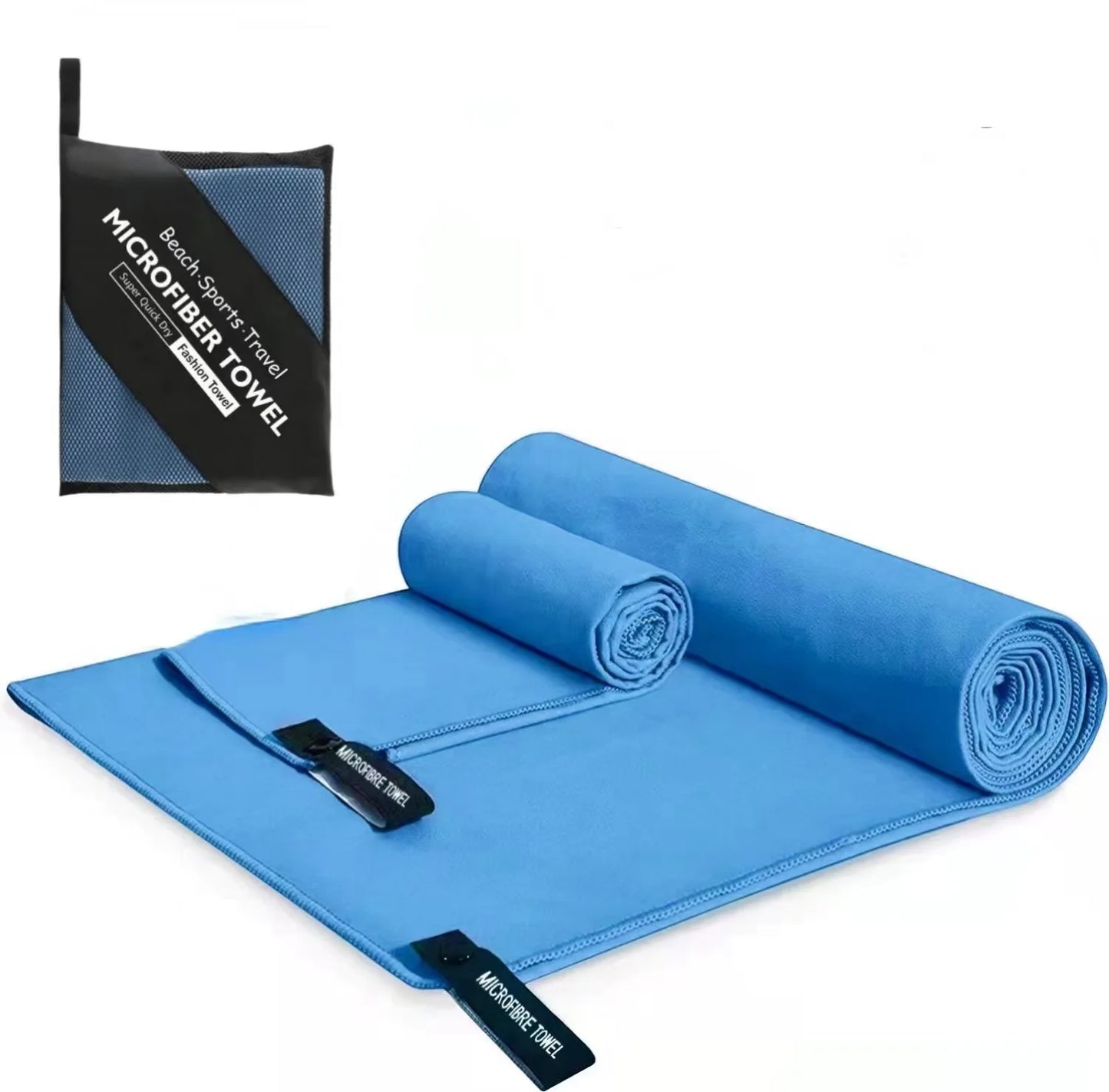 Beach Towel Sports Microfiber Quick Dry Pocket Towel Portable Ultralight Absorbent Towel for Swimming Pool Gym Fitness Yoga