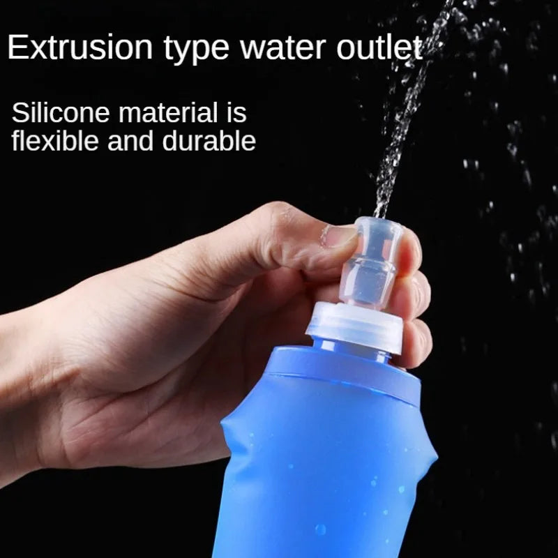 500Ml Water Bottle TPU Folding Soft Flask Sport Water Bottle Bag Collapsible Water Bottle Running Camping Hiking