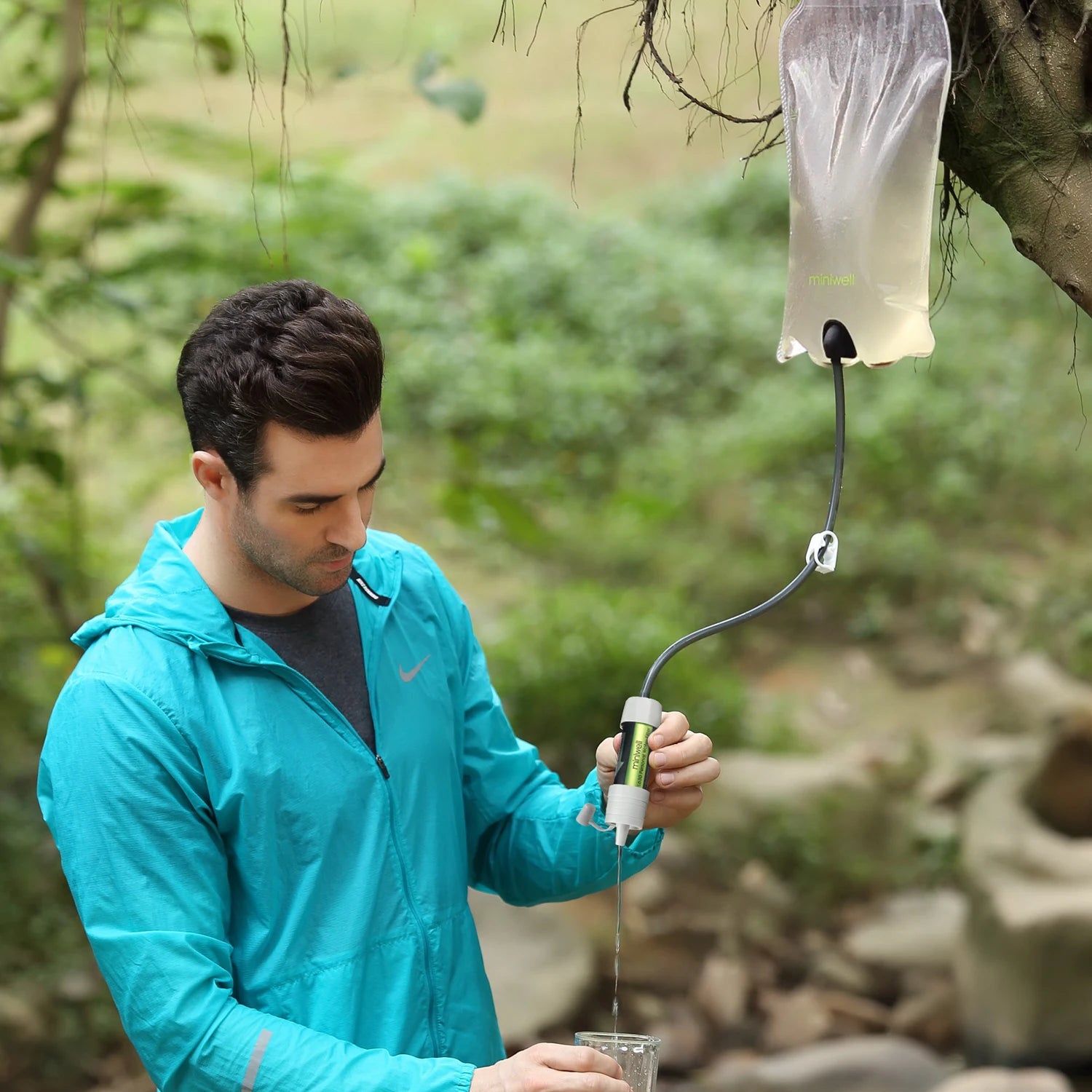 Miniwell Gravity Water Filtration System – Portable 3L Filter Kit for Hiking, Camping & Emergency Use| Hike This Supply