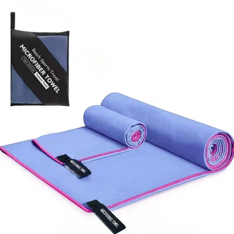 Beach Towel Sports Microfiber Quick Dry Pocket Towel Portable Ultralight Absorbent Towel for Swimming Pool Gym Fitness Yoga