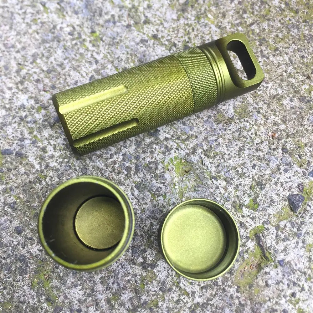 Outdoor Aluminum EDC Survival Kit Waterproof Seal Bottle Capsule/Pill Airtight Case Outdoor Tools Capsule Holder Storage