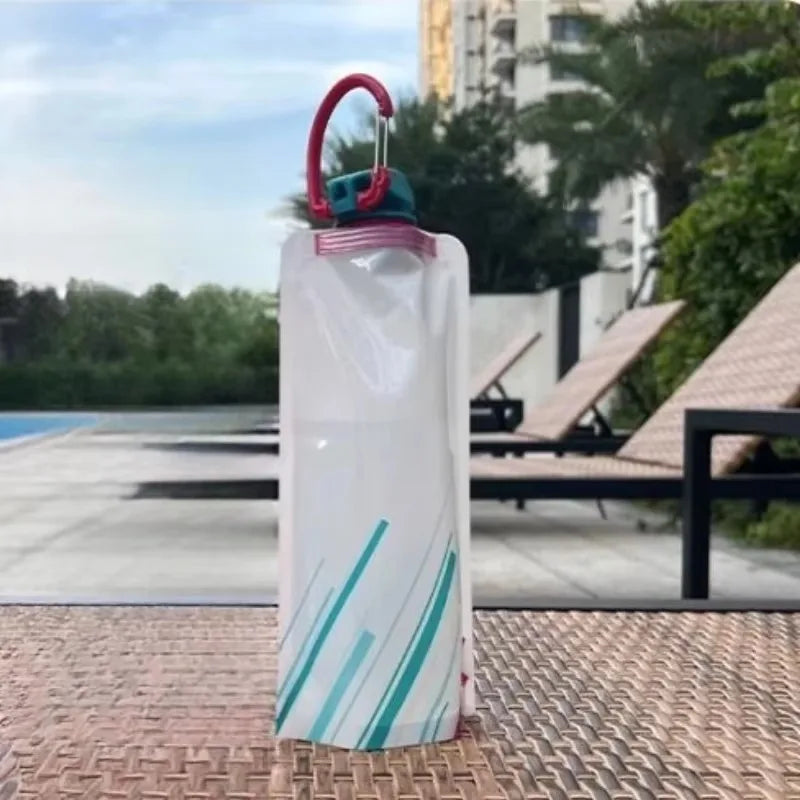 500Ml Water Bottle TPU Folding Soft Flask Sport Water Bottle Bag Collapsible Water Bottle Running Camping Hiking