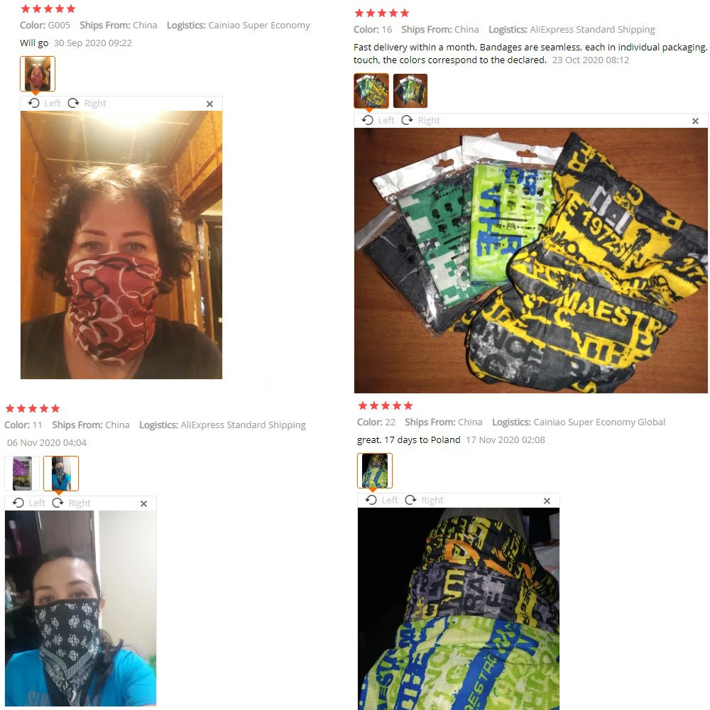 Fashion Men Women Head Face Neck Sunshade Collar Gaiter Tube Bandana Scarf Sports Headwear Scarf Dustproof Outdoor Fishing