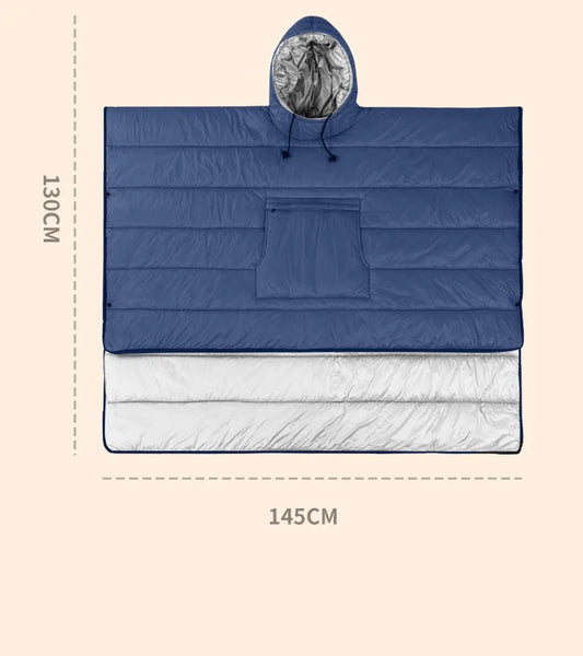 Outdoor Sleeping Bag Coat Winter Waterproof Warm Wearable Poncho Convertible into a Blanket for Camping and Backpacking Hiking
