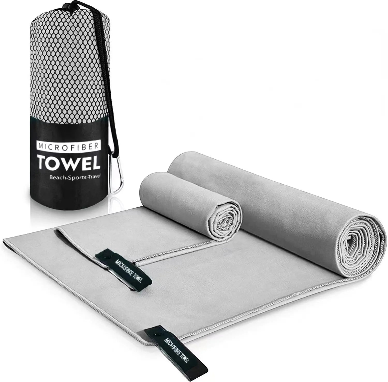 Beach Towel Sports Microfiber Quick Dry Pocket Towel Portable Ultralight Absorbent Towel for Swimming Pool Gym Fitness Yoga
