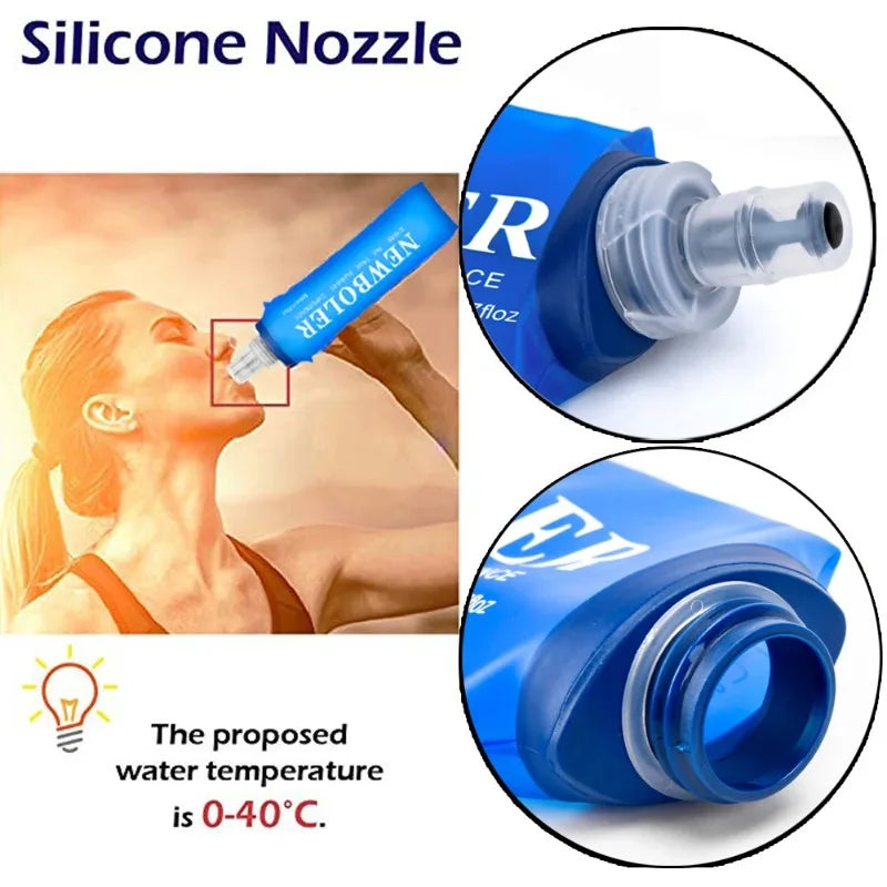 500Ml Water Bottle TPU Folding Soft Flask Sport Water Bottle Bag Collapsible Water Bottle Running Camping Hiking