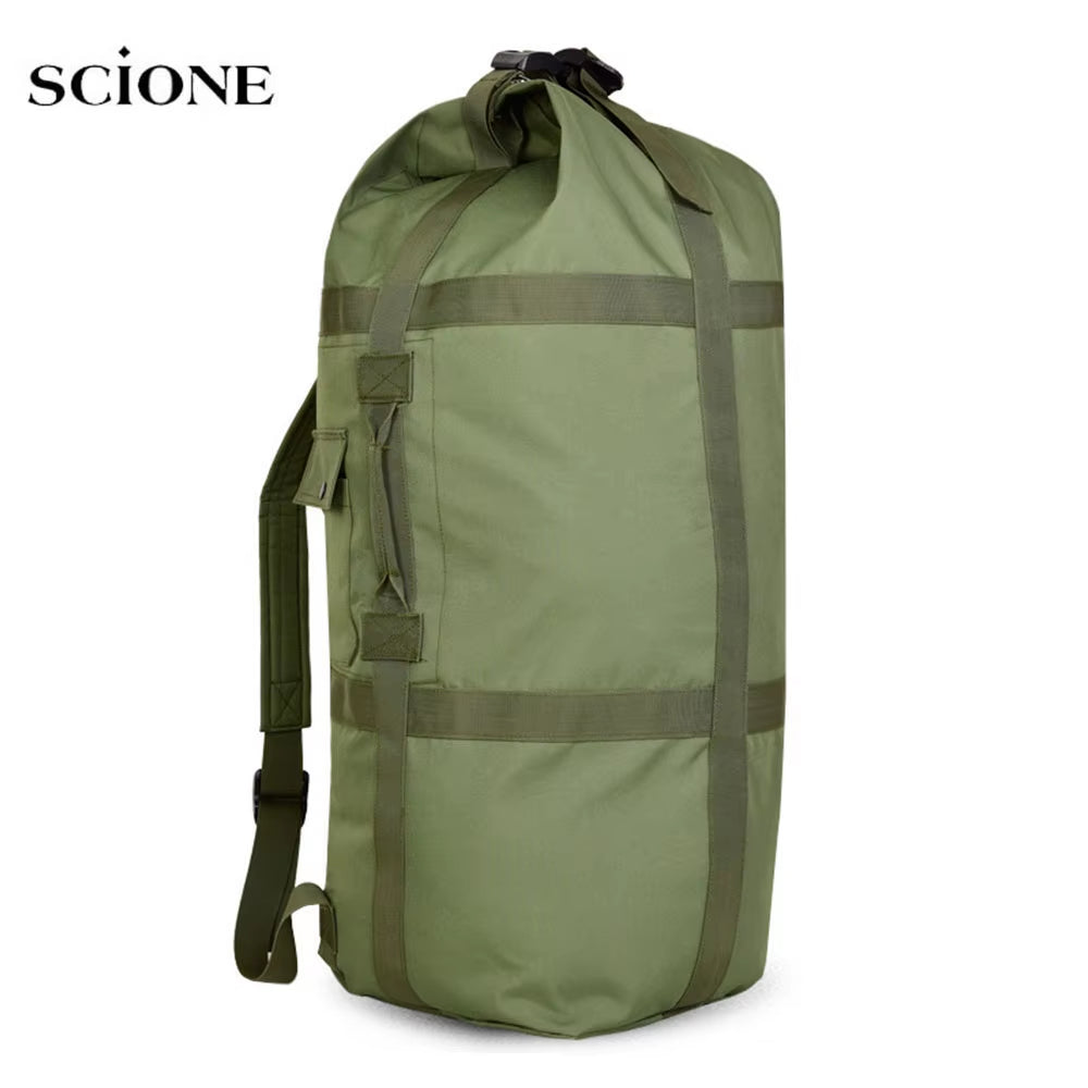 80L Tactical Camping Backpack Men Hiking Bag Outdoor Sports Travel Bucket round Trekking Rucksack Men Traveling Trekking Bags