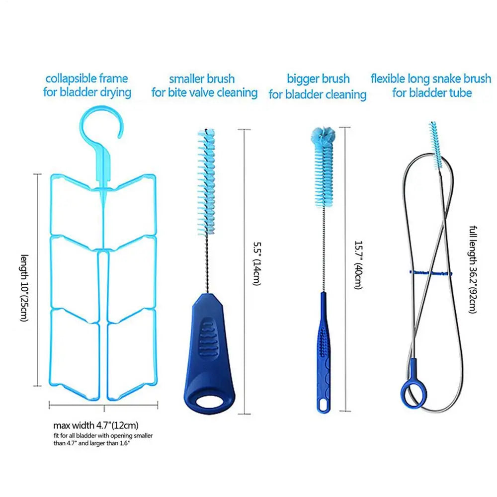 Water Hydration Bladder Cleaning Brush Kit Plastic Outdoor Drinking Water Bag Cleaner Camp Hiking Cooking Supplies