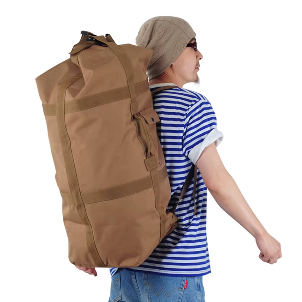80L Tactical Camping Backpack Men Hiking Bag Outdoor Sports Travel Bucket round Trekking Rucksack Men Traveling Trekking Bags