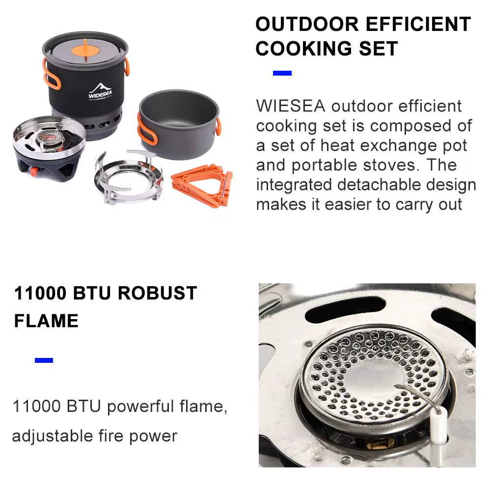 Ultralight Camping Cooking System – Heat-Exchanger Pot & Gas Burner Set | Hike This Supply