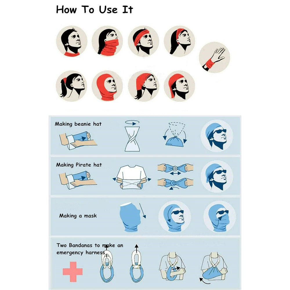 Fashion Men Women Head Face Neck Sunshade Collar Gaiter Tube Bandana Scarf Sports Headwear Scarf Dustproof Outdoor Fishing