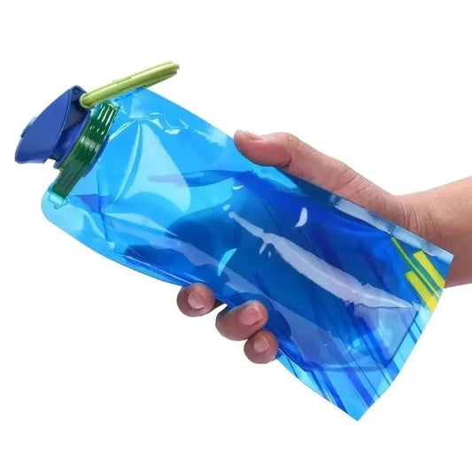 500Ml Water Bottle TPU Folding Soft Flask Sport Water Bottle Bag Collapsible Water Bottle Running Camping Hiking