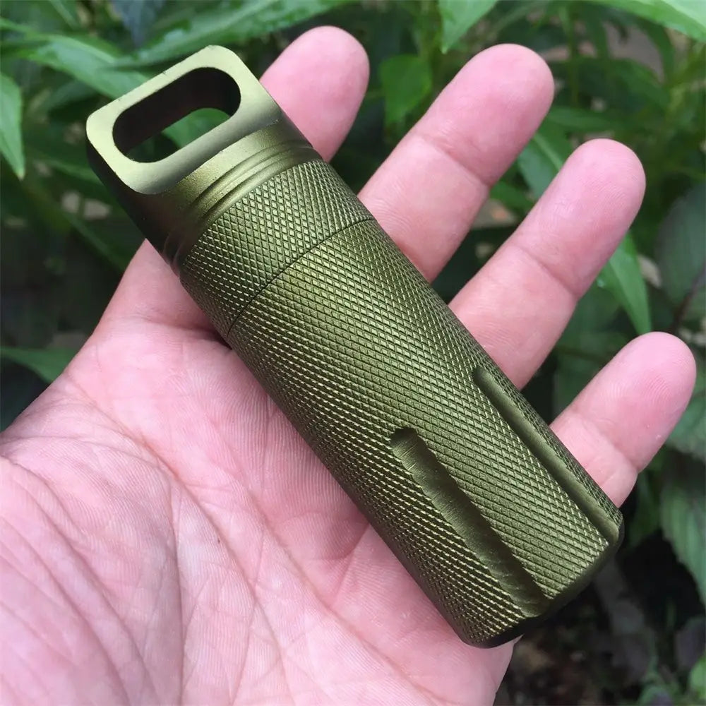 Outdoor Aluminum EDC Survival Kit Waterproof Seal Bottle Capsule/Pill Airtight Case Outdoor Tools Capsule Holder Storage