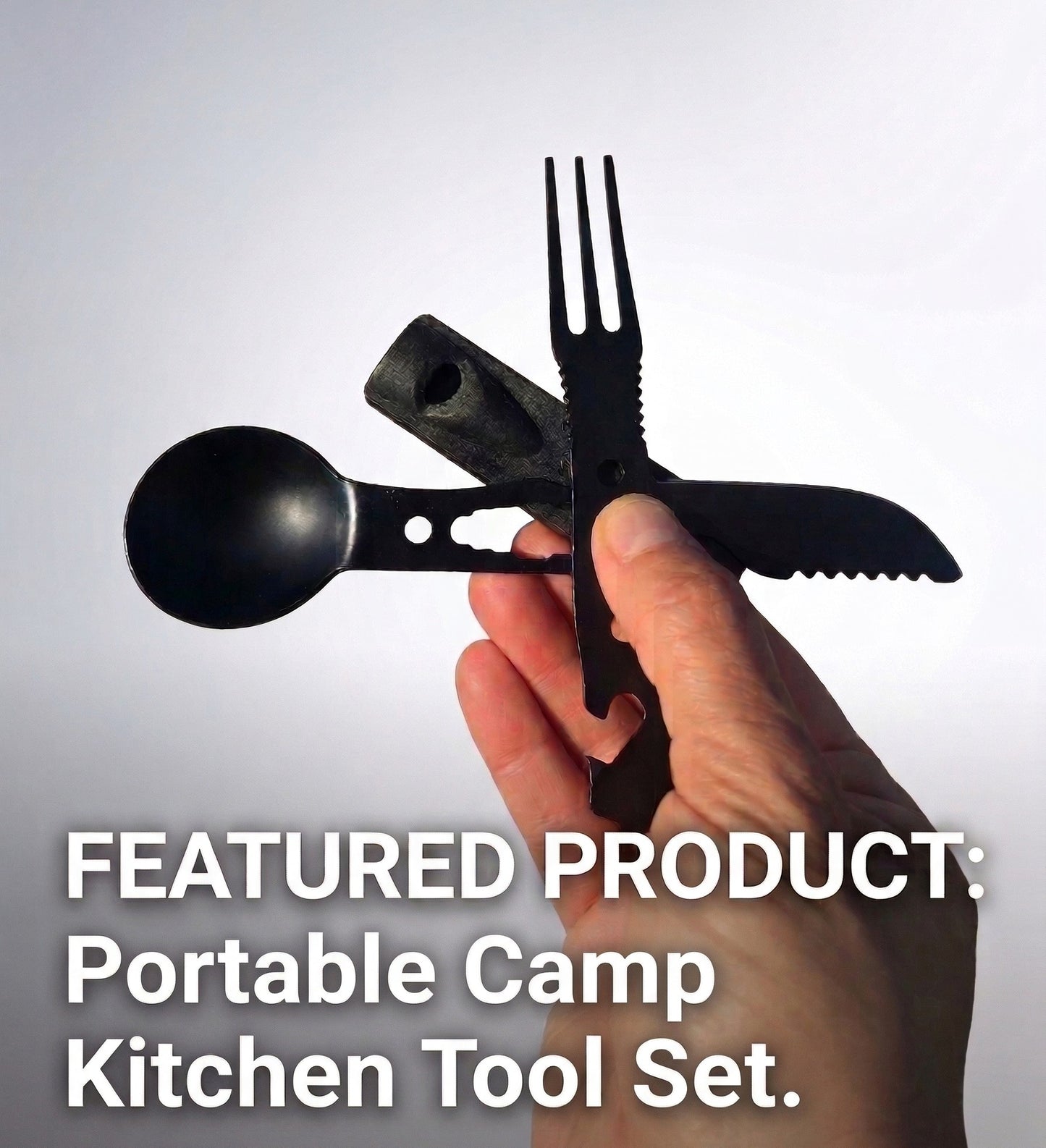 Outdoor Set Multi Functional Camping Knives Camping Tableware Outdoor Wind Combination Stainless Steel with Whistle Spoon Fork