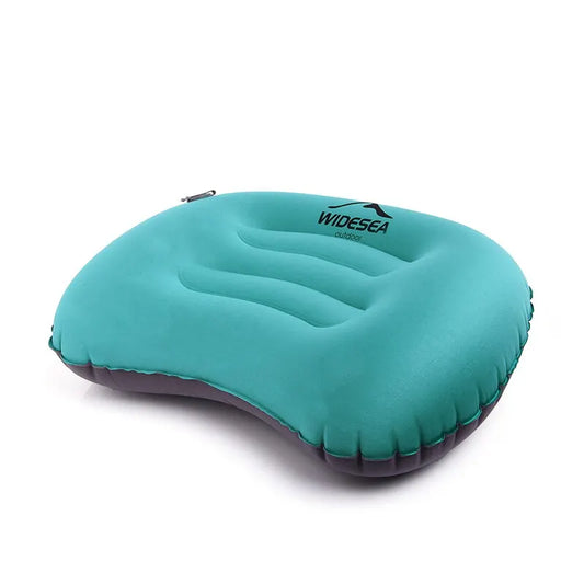 Portable Inflatable Pillow Camping Equipment Compressible Folding Air Cushion Outdoor Protective Tourism Sleeping Gear