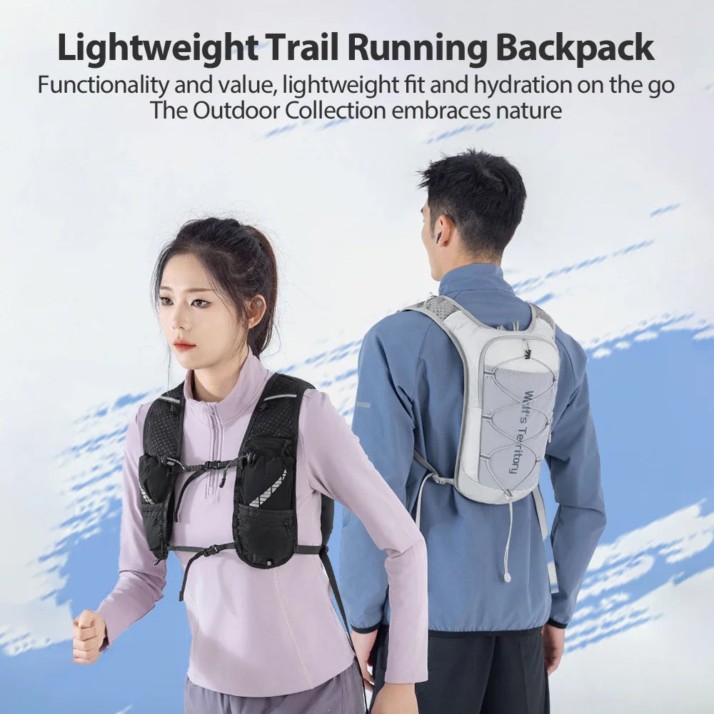 Outdoor Trail Running Ultralight Backpack Running Hydration Vest Breathable Marathon Running Backpack Water Bottle