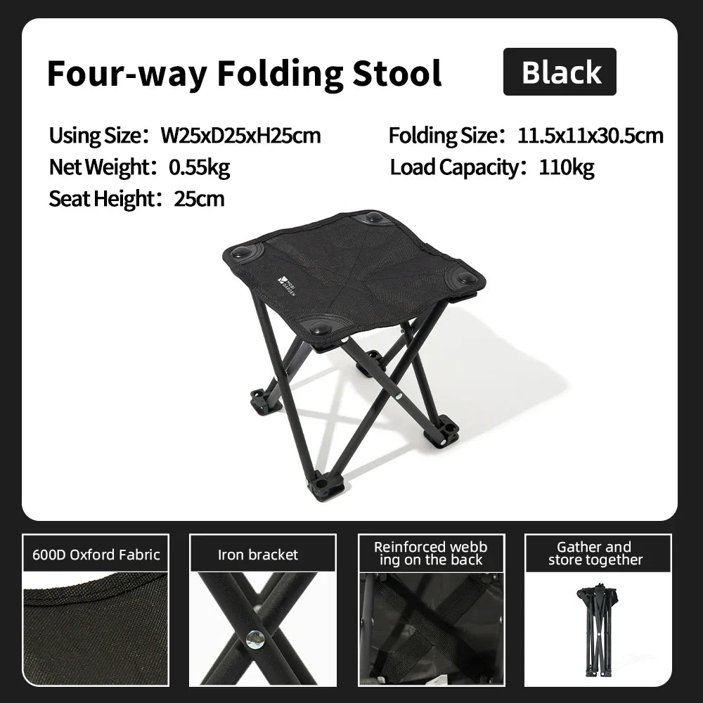 Lightweight Outdoor Camping Chair Aluminium Folding Fishing Stool Collapsible Camping Seats Hiking Stool