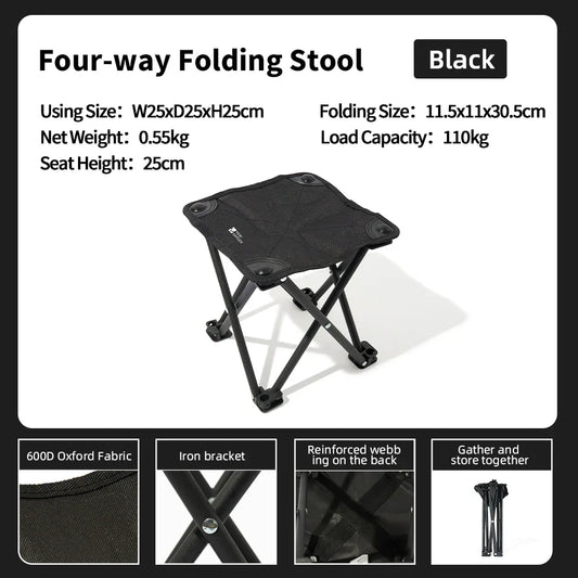 Lightweight Outdoor Camping Chair Aluminium Folding Fishing Stool Collapsible Camping Seats Hiking Stool