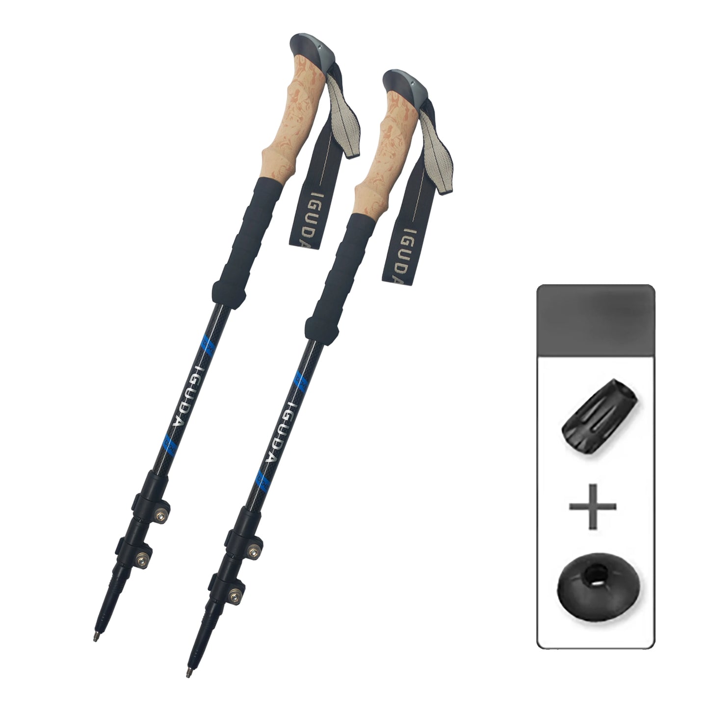 Trekking Poles Carbon Fiber Collapsible Telescopic Sticks Lightweight Walking Hiking Stick Climbing Stick Telescopic Cane