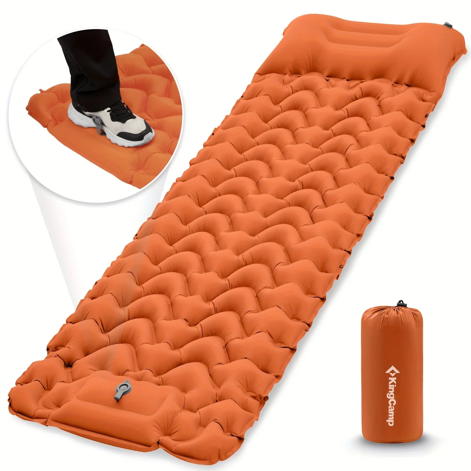 Self-Inflating Camping Sleeping Pad with Built-In Pillow & Foot Pump – Ultralight Waterproof Mat for Hiking & Backpacking | Hike This Supply