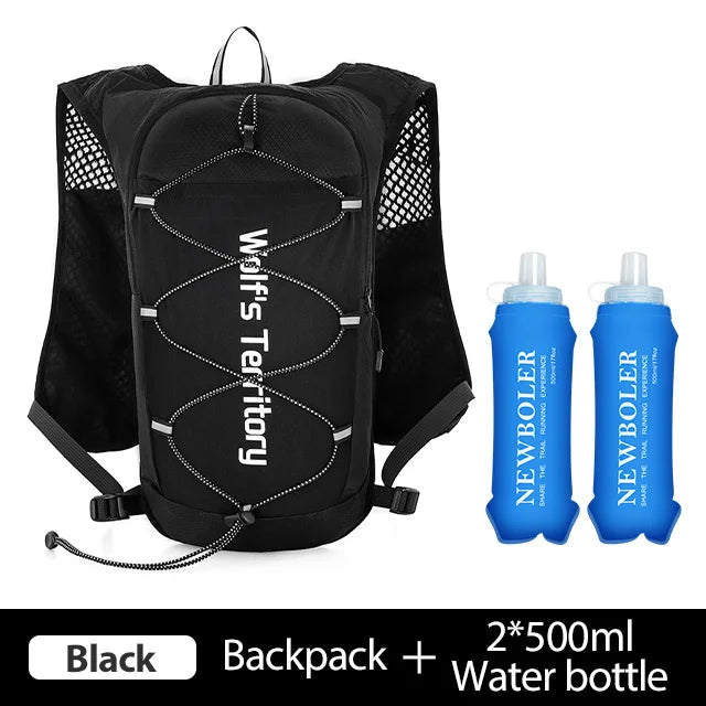 Outdoor Trail Running Ultralight Backpack Running Hydration Vest Breathable Marathon Running Backpack Water Bottle